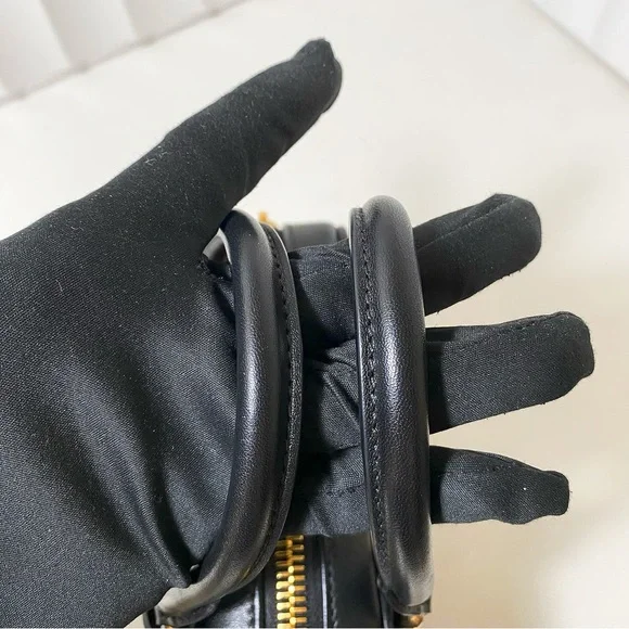 Miu Miu Matelassé Black Leather Bowling Bag - Picture 9 of 14